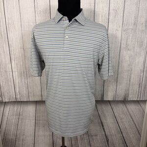 Peter Millar Summer Comfort Men's Large Multicolor Striped Short Sleeve Polo